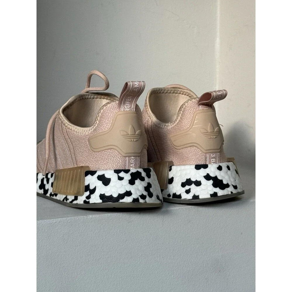 Adidas NMD R1 Halo Blush Spotted Womens 7.5 Cow Print Pink Beige Sneakers GZ7996